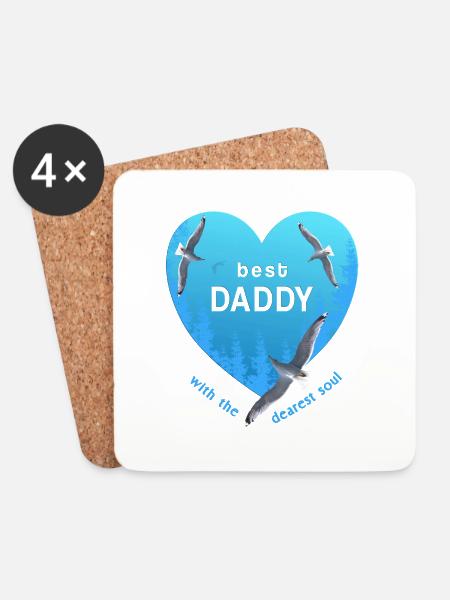 best daddy - Untersetzer (4er-Set) - Weiß