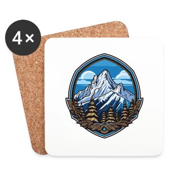 Montagnes Symbole Paysage Armoiries - Dessous de verre (lot de 4) - blanc - Devant