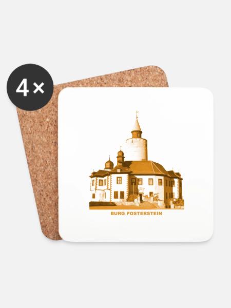 Posterstein Burg Altenburger Land Thüringen - Untersetzer (4er-Set) - Weiß