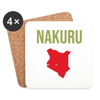Nakuru Kenya Souvenir Nakuru - Coasters (set of 4) - white - Front