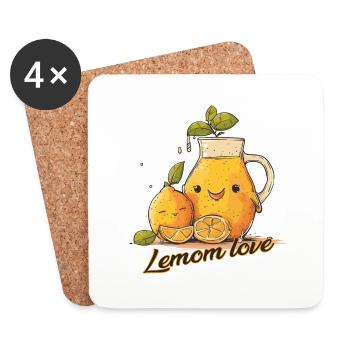 Lemom love - Untersetzer (4er-Set) - Weiß - Vorne