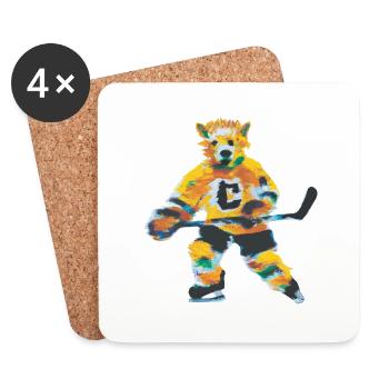 HockeyBear - Coasters (set of 4) - white - Front