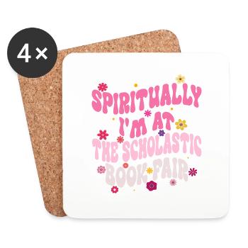 Spiritually i'm at The Scholastic Book Fair - Dessous de verre (lot de 4) - blanc - Devant
