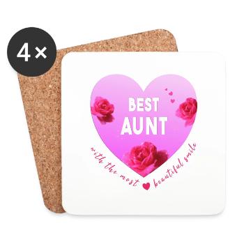 meilleure tante - Dessous de verre (lot de 4) - blanc - Devant