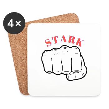 Starke Faust - Untersetzer (4er-Set) - Weiß - Vorne