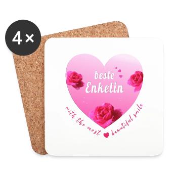 meilleure petite-fille - Dessous de verre (lot de 4) - blanc - Devant