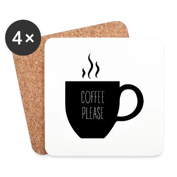 Kaffee - Untersetzer (4er-Set) - Weiß - Vorne