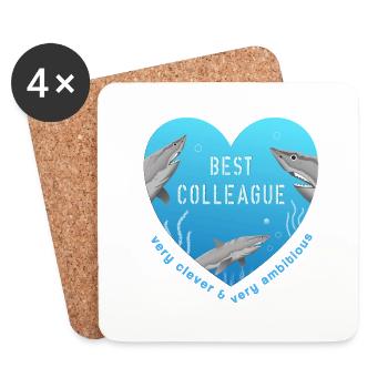 best colleague - Coasters (set of 4) - white - Front