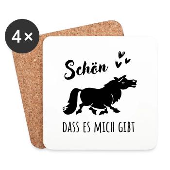 Schön dass es mich gibt - Valentinstag, Single - Untersetzer (4er-Set) - Weiß - Vorne