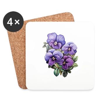 Pensée - Dessous de verre (lot de 4) - blanc - Devant