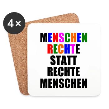 menschenrechte statt rechte menschen - Untersetzer (4er-Set) - Weiß - Vorne