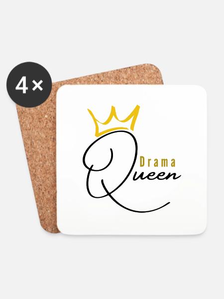 Drama Queen - Untersetzer (4er-Set) - Weiß