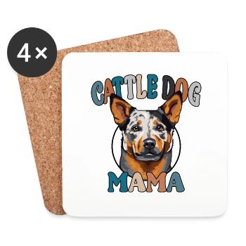 Cattle Dog Mama Hunde Hund Muttertag Wilsigns - Untersetzer (4er-Set) - Weiß - Vorne