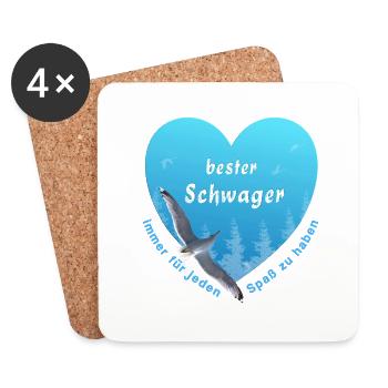 bester Schwager - Untersetzer (4er-Set) - Weiß - Vorne