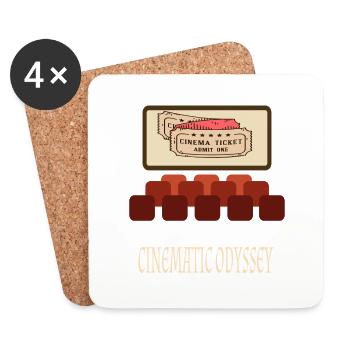 Film Movie Lovers Retro Vintage Classic Cinema TV - Coasters (set of 4) - white - Front