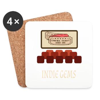 Film Movie Lovers Retro Vintage Classic Cinema TV - Coasters (set of 4) - white - Front