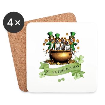 St. Patrick's Day Beagle I Irish Celebration - Untersetzer (4er-Set) - Weiß - Vorne