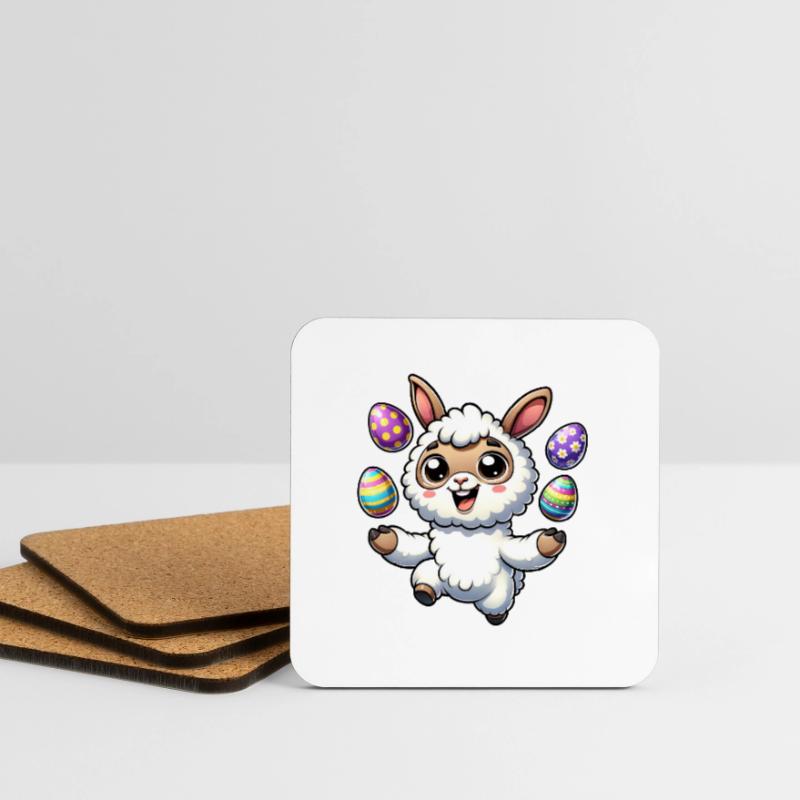 Easter Llama Juggling Easter Egg Juggling Coasters (set of 4)