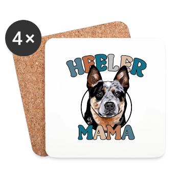Heeler Mama Bovins Chien Chiens Fête des Mères Wilsigns - Dessous de verre (lot de 4) - blanc - Devant
