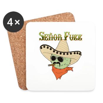 Senor Fuzz - Coasters (set of 4) - white - Front