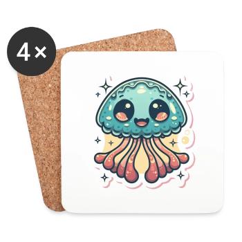 Jellyfish Lover - Coasters (set of 4) - white - Front