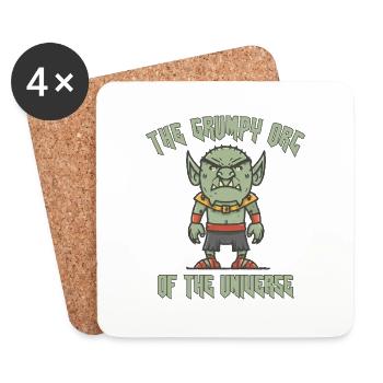 The Grumpy Orc of the Universe - Coasters (set of 4) - white - Front