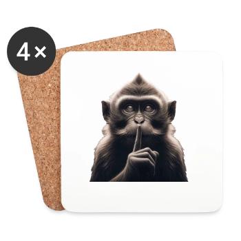 A Silent Monkey - Coasters (set of 4) - white - Front