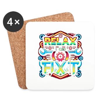 Relax I Can Fix It 32 - Coasters (set of 4) - white - Front