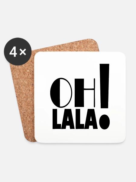 Oh la la - Untersetzer (4er-Set) - Weiß