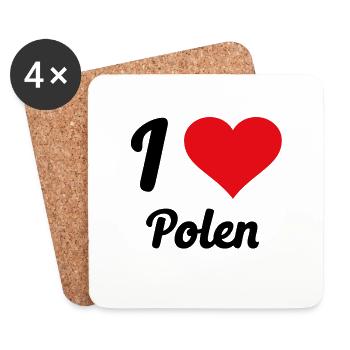 I Love Polen - Untersetzer (4er-Set) - Weiß - Vorne