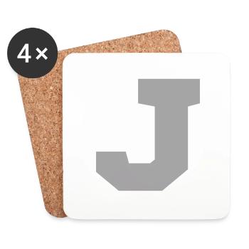 Buchstabe j sport - Untersetzer (4er-Set) - Weiß - Vorne