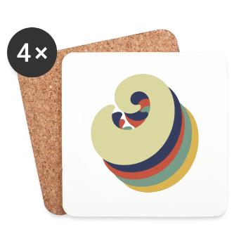 Letter o retro - Coasters (set of 4) - white - Front