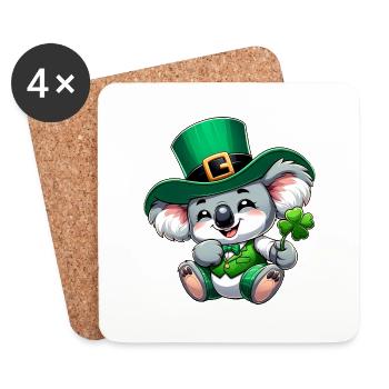 St. Patricks Day Koala Cartoon - Untersetzer (4er-Set) - Weiß - Vorne