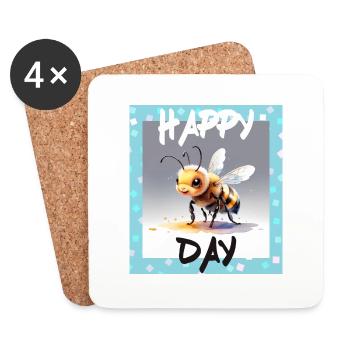 Happy Birthday Pun - Coasters (set of 4) - white - Front