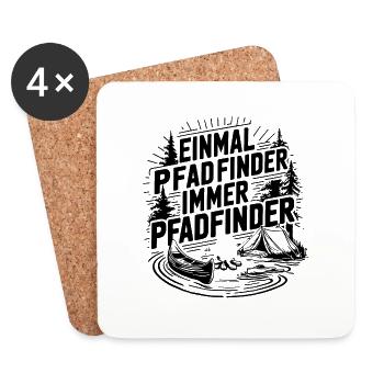 Einmal Pfadfinder immer Pfadfinder - Untersetzer (4er-Set) - Weiß - Vorne