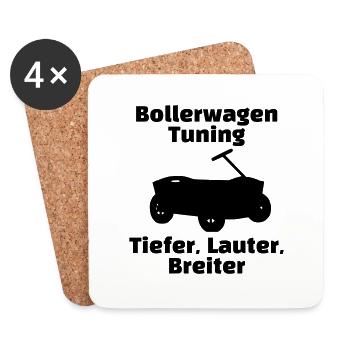 Tiefer Lauter Breiter - Untersetzer (4er-Set) - Weiß - Vorne