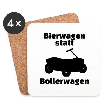 Bierwagen - Untersetzer (4er-Set) - Weiß - Vorne