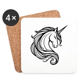 Licorne - Dessous de verre (lot de 4) - blanc - Devant