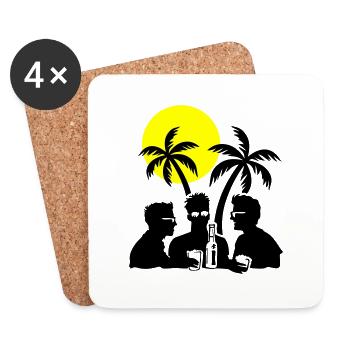 Île, Fête, Célébration, Bière - Dessous de verre (lot de 4) - blanc - Devant