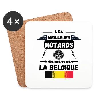DIE BESTEN BIKER KOMMEN AUS BELGIEN - Untersetzer (4er-Set) - Weiß - Vorne