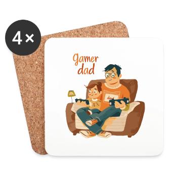 Gamer Dad Vatertag - Untersetzer (4er-Set) - Weiß - Vorne