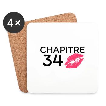 Chapitre 34 ans joyeux anniversaire - Dessous de verre (lot de 4) - blanc - Devant