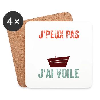 J'peux pas j'ai voile - Dessous de verre (lot de 4) - blanc - Devant