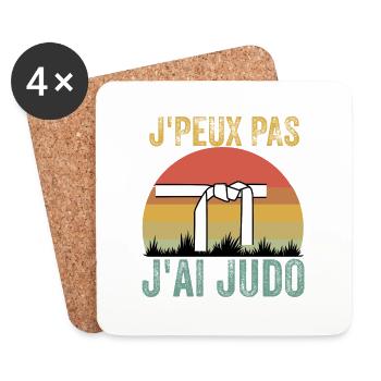 Je Peux Pas J'ai Judo - Judo Arts Martiaux Pour - Dessous de verre (lot de 4) - blanc - Devant