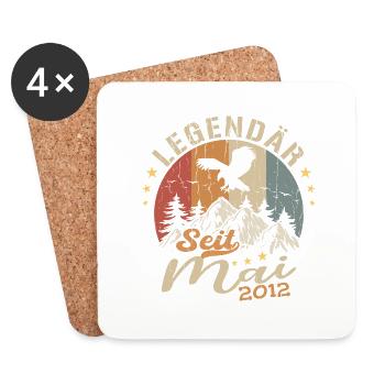 May 2012 Born in May 2012 Anniversary - Coasters (set of 4) - white - Front