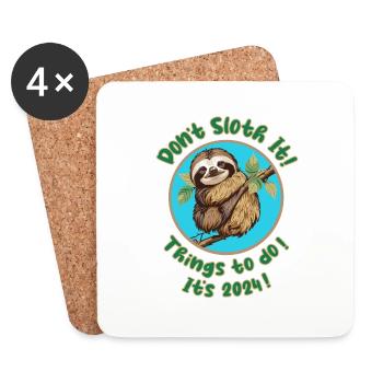 Ne le paressez pas ! - Dessous de verre (lot de 4) - blanc - Devant