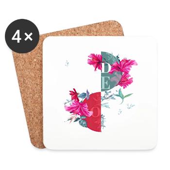 Vibes Only Sticker Zitat Vektor Vintage Kunststile - Untersetzer (4er-Set) - Weiß - Vorne
