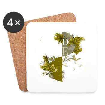 Vibes Only Sticker Zitat Vektor Vintage Kunststile - Untersetzer (4er-Set) - Weiß - Vorne