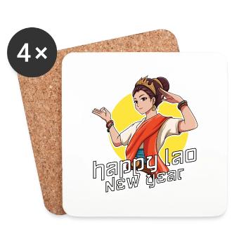 Laos Laote Lao Lao New Year I Gift - Coasters (set of 4) - white - Front