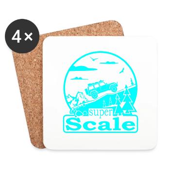 superScale Logo cyan1 - Untersetzer (4er-Set) - Weiß - Vorne